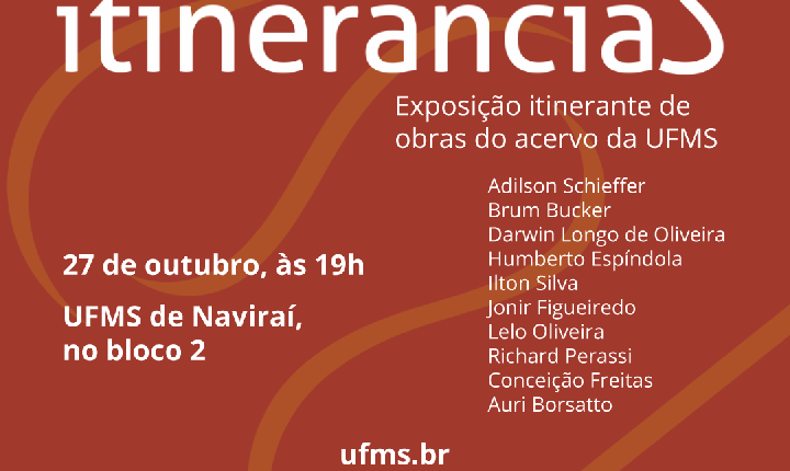 Exposição Itinerâncias chega à UFMS de Naviraí com diversidade artística