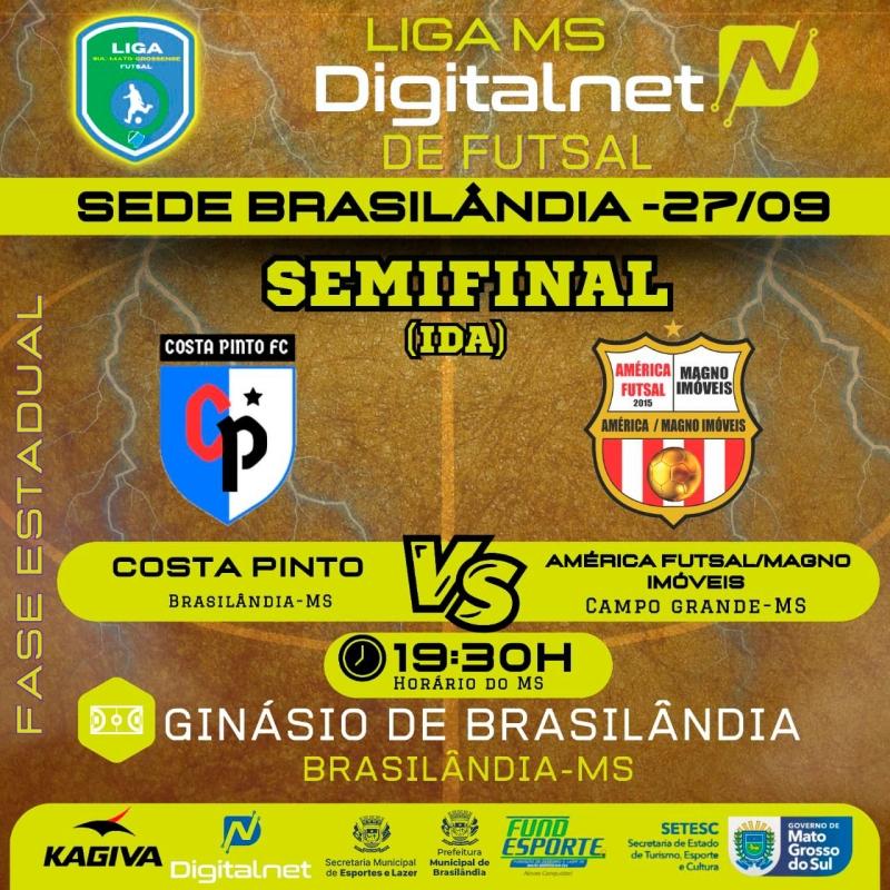 Brasilândia recebe semifinal da Liga MS Digital de Futsal
