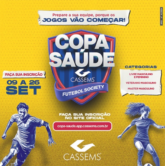 Inscrições para a 16ª edição da Copa Saúde Cassems seguem abertas até a próxima sexta-feira