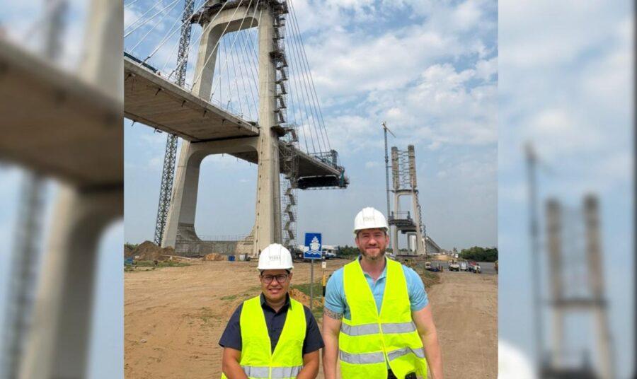 Vereadores de Campo Grande visitam obras da ponte sobre o Rio Paraguai