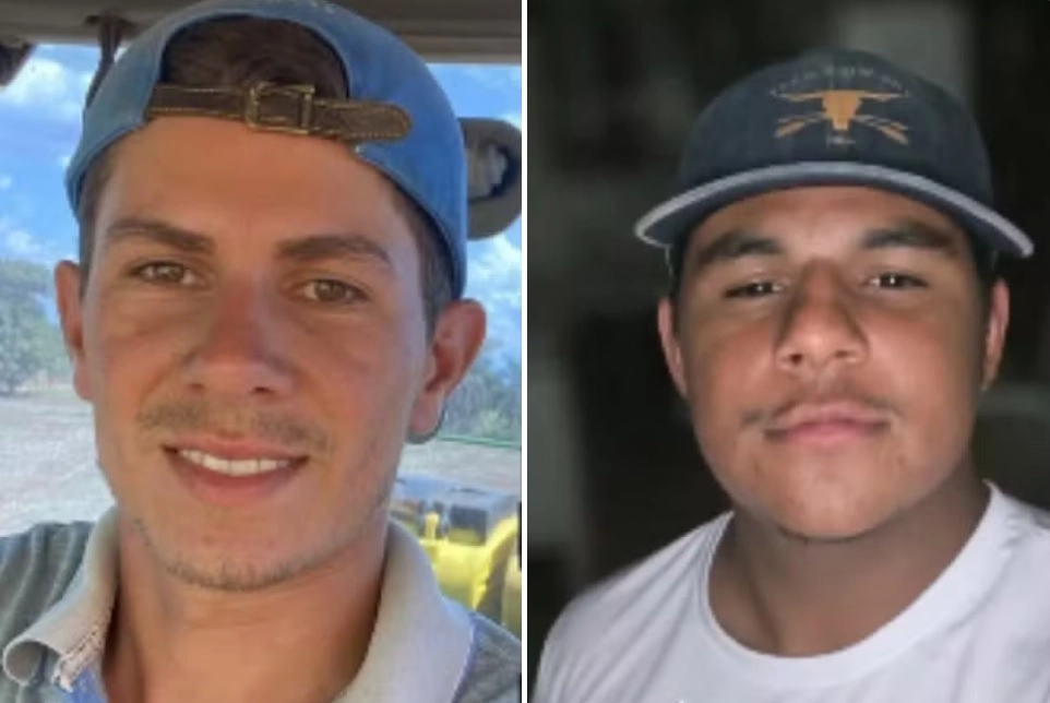 Os amigos Gustavo e Pedro, vítimas do acidente. Foto: Redes Sociais, com edição de Jornal da Nova