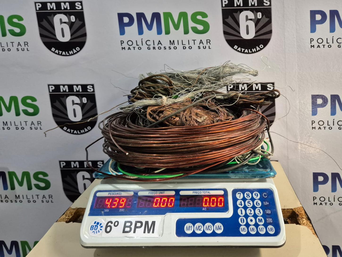 Ação conjunta leva à prisão de comerciante por receptação de mais de 400 quilos de fios de cobre em Corumbá