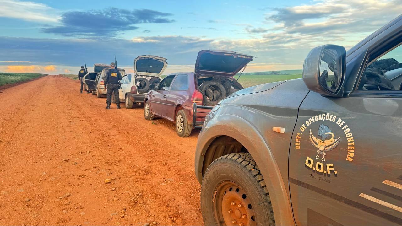 DOF intercepta comboio com drogas, armas, cigarros, agrotóxicos e pneus em Dourados