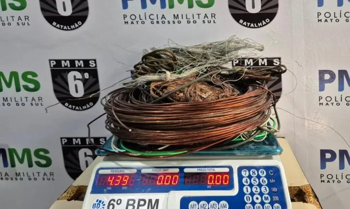 Ação conjunta leva à prisão de comerciante por receptação de mais de 400 quilos de fios de cobre em Corumbá