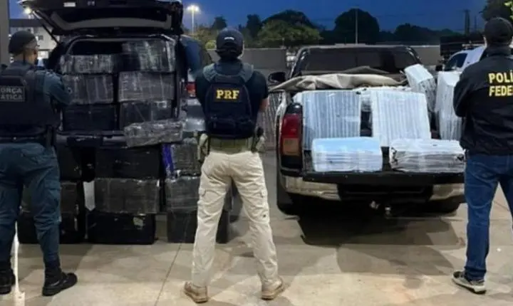 Ação conjunta recupera 2 Toyotas com placas falsas carrecando 1,5 tonelada de maconha em Mundo Novo