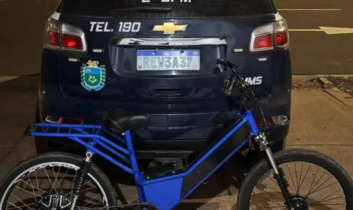 Jovem é preso por receptação enquanto passeava com bicicleta elétrica roubada em Três Lagoas