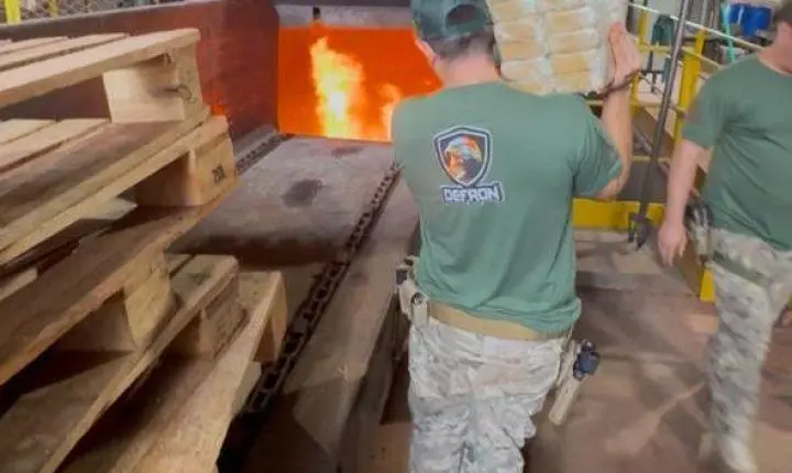 Mais de 8 toneladas de drogas apreendidas em região de fronteira são incineradas por Polícia Civil em Ponta Porã