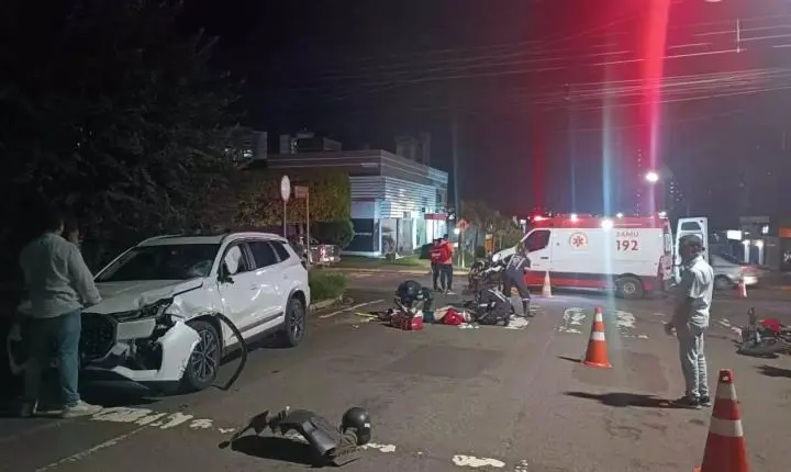 Motorista bêbado e na contramão atinge casal em moto no Santa Fé